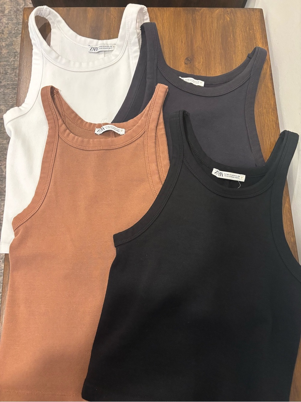 Zara Tank Top Set — Black, White, Rust, Navy - M